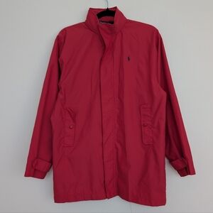 Vintage Polo Ralph Lauren Full Zip Weather Resistant Hooded Jacket Sz L Pink